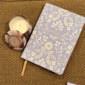 Floral Blue Journal and Sweet Pea scented candle